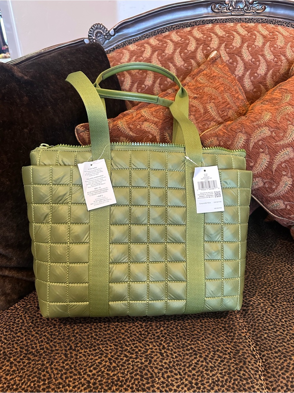 NWT Kate Spade Camden Tote in Kelp Forest Green Gorgeous Quilted Bag - Picture 5 of 16